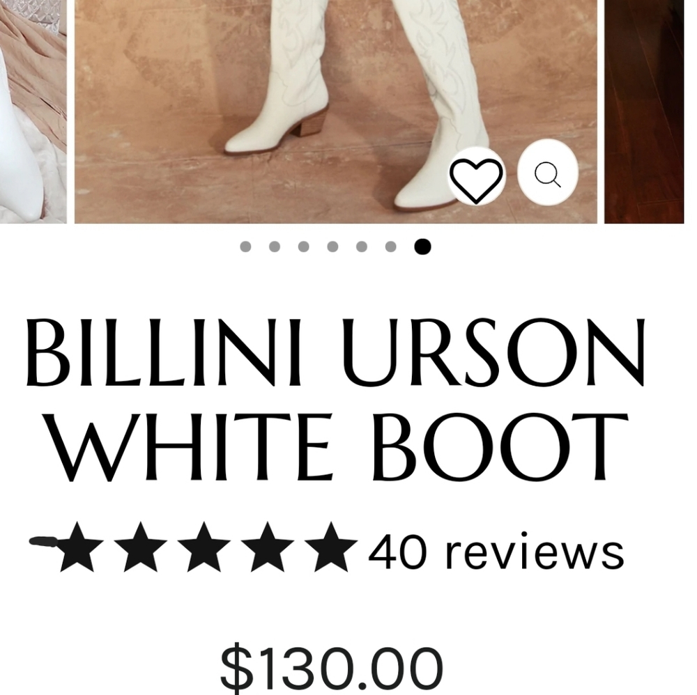 Bellini Urson White CowGirl Boots size 6